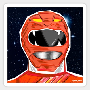 the red power ranger in space Sticker